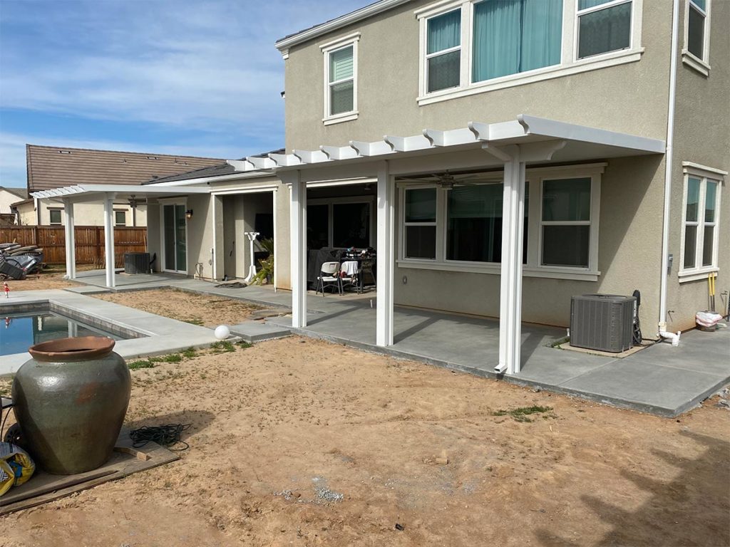 4 patios one property madera ca: 2 attached with fans white